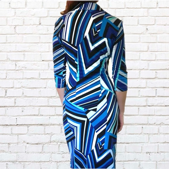 Y2K Midi Dress, XS Bodycon Pencil Dress - Picture 3 of 4